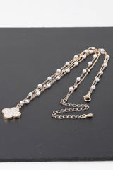 Double Pearled Clover Necklace | Mixtshop LLC