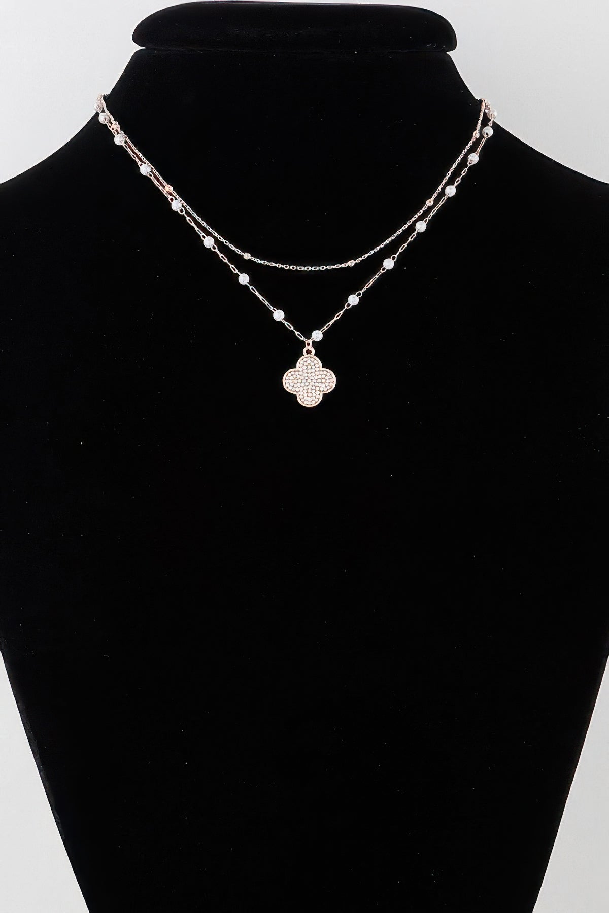 Double Pearled Clover Necklace | Mixtshop LLC