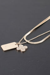 Double Clover Tag Pendant Necklace | Mixtshop LLC