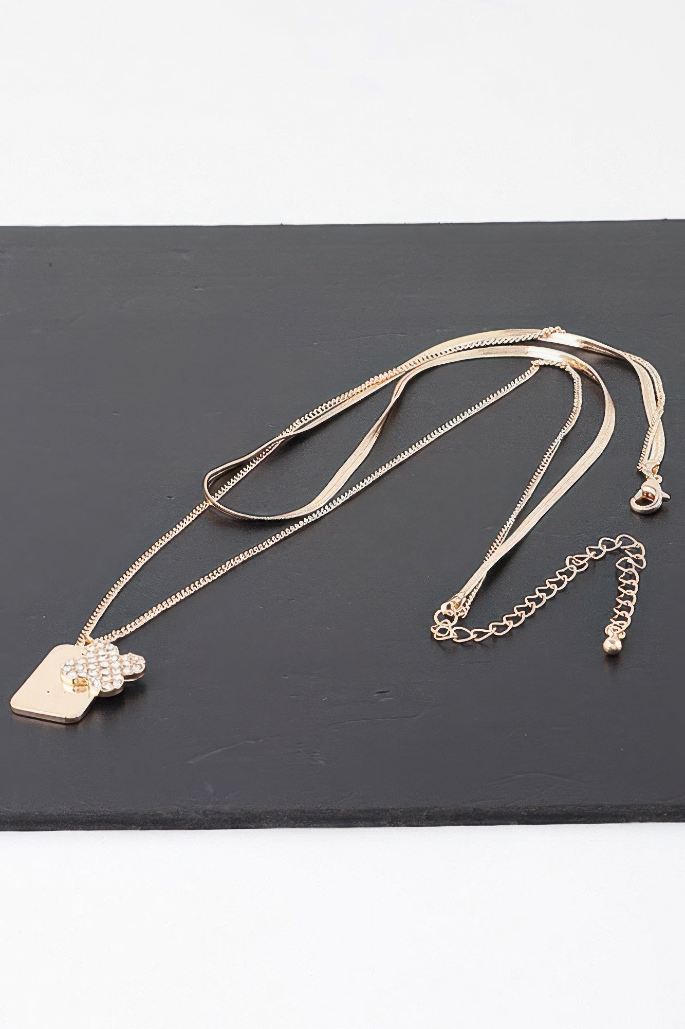 Double Clover Tag Pendant Necklace | Mixtshop LLC