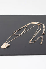 Double Clover Tag Pendant Necklace | Mixtshop LLC