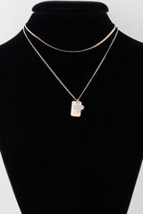 Double Clover Tag Pendant Necklace | Mixtshop LLC