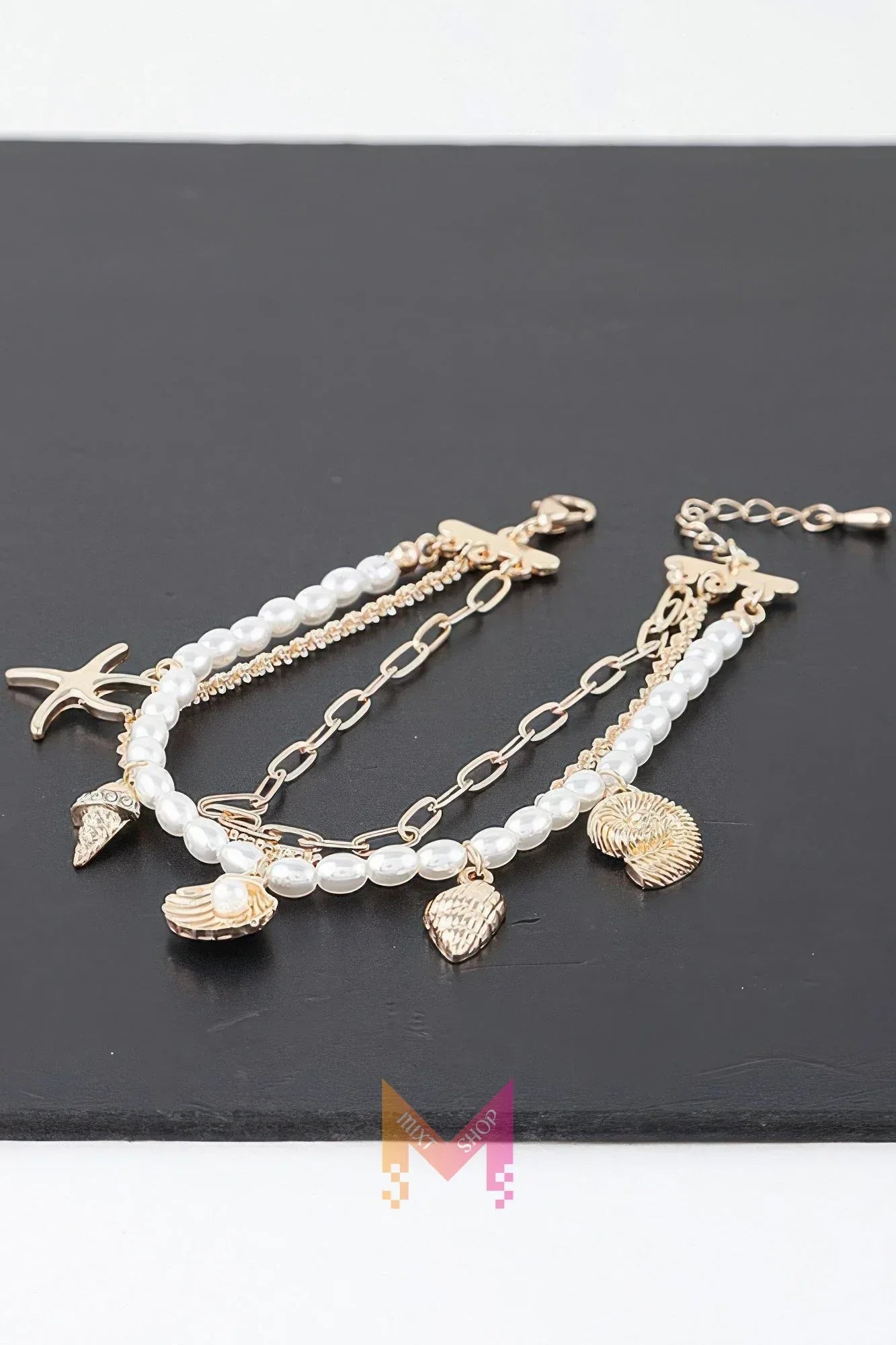 At The Beach Multi Charm Bracelet | Mixtshop LLC