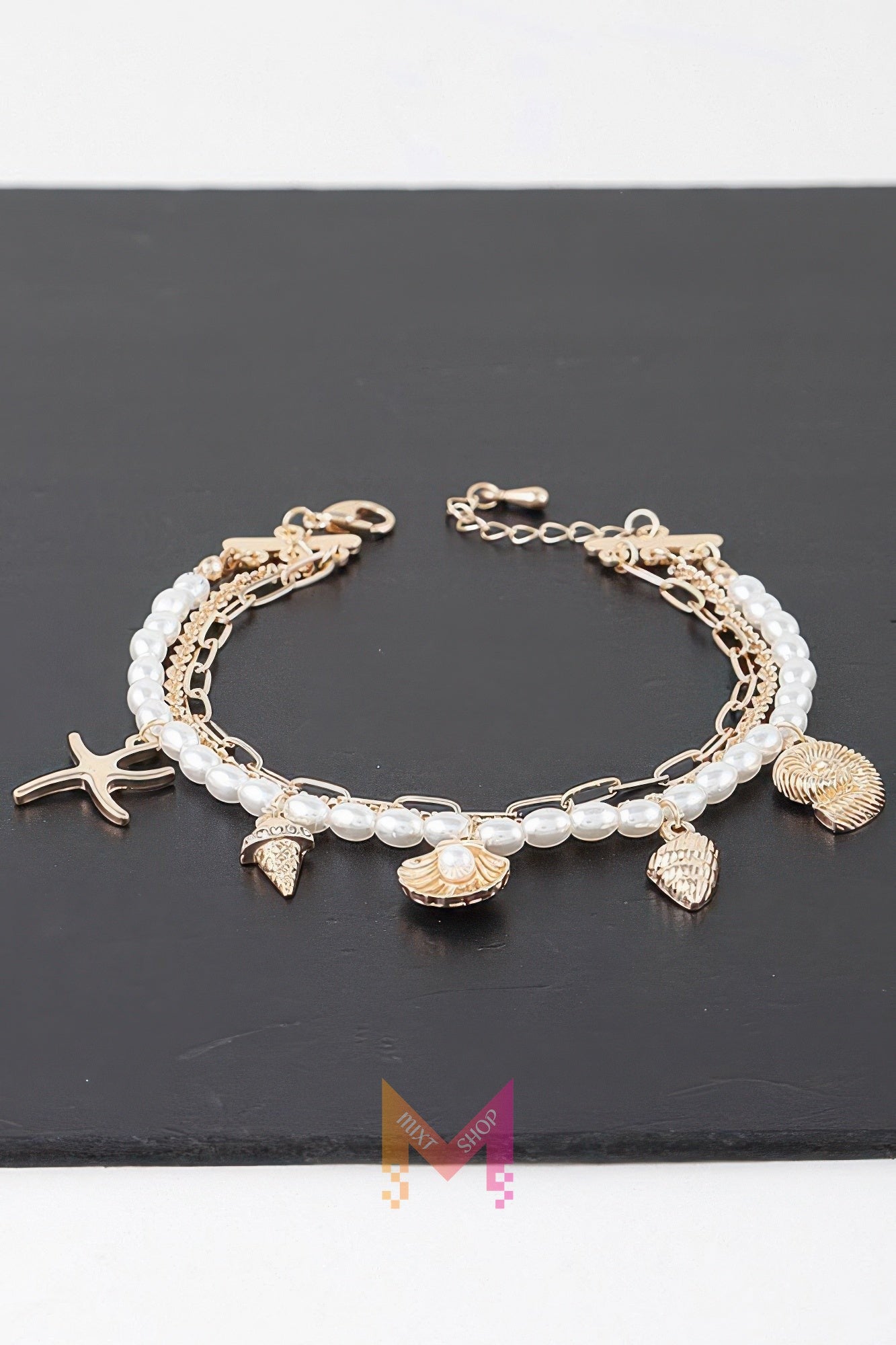 At The Beach Multi Charm Bracelet | Mixtshop LLC