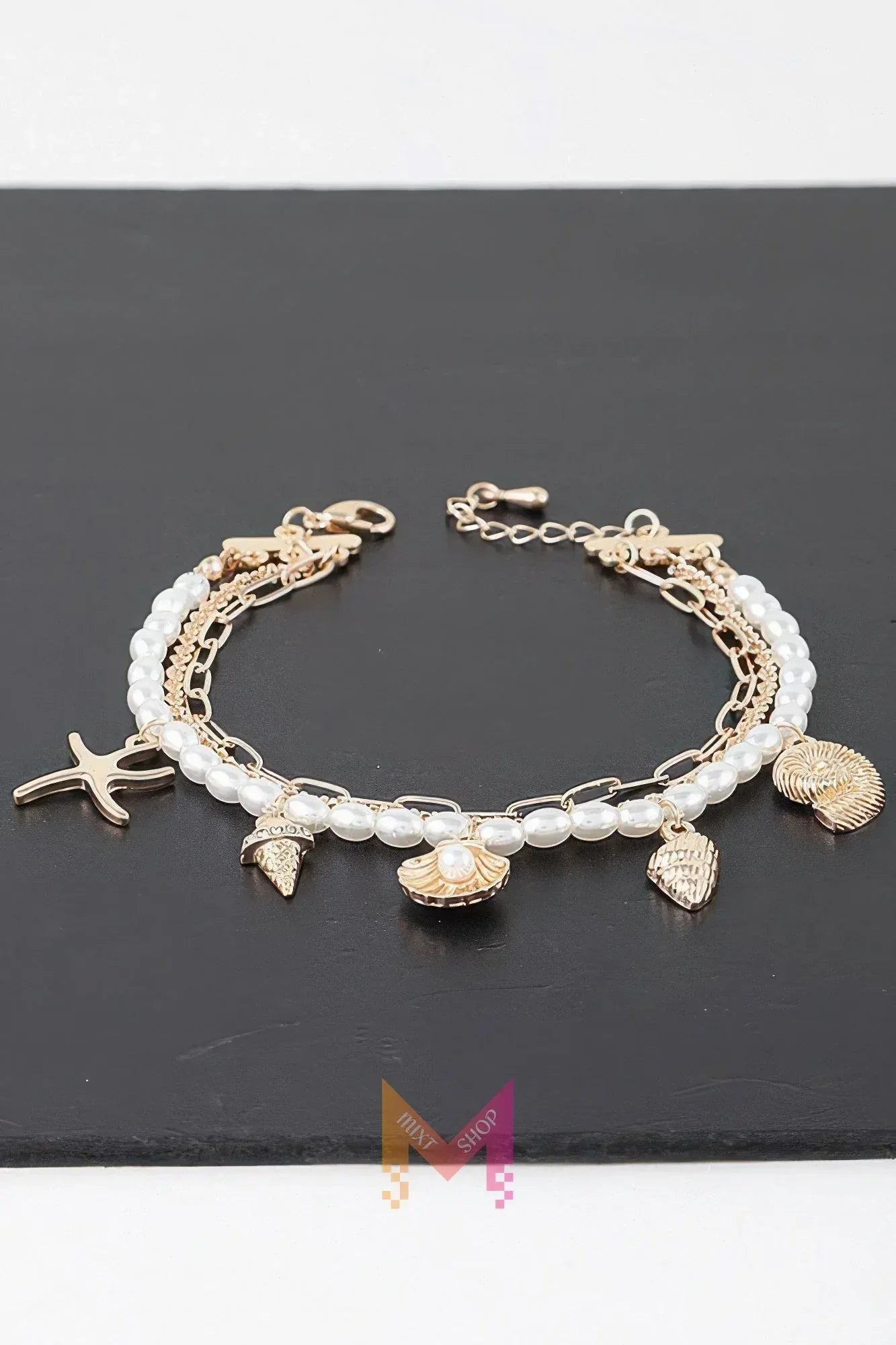 At The Beach Multi Charm Bracelet | Mixtshop LLC