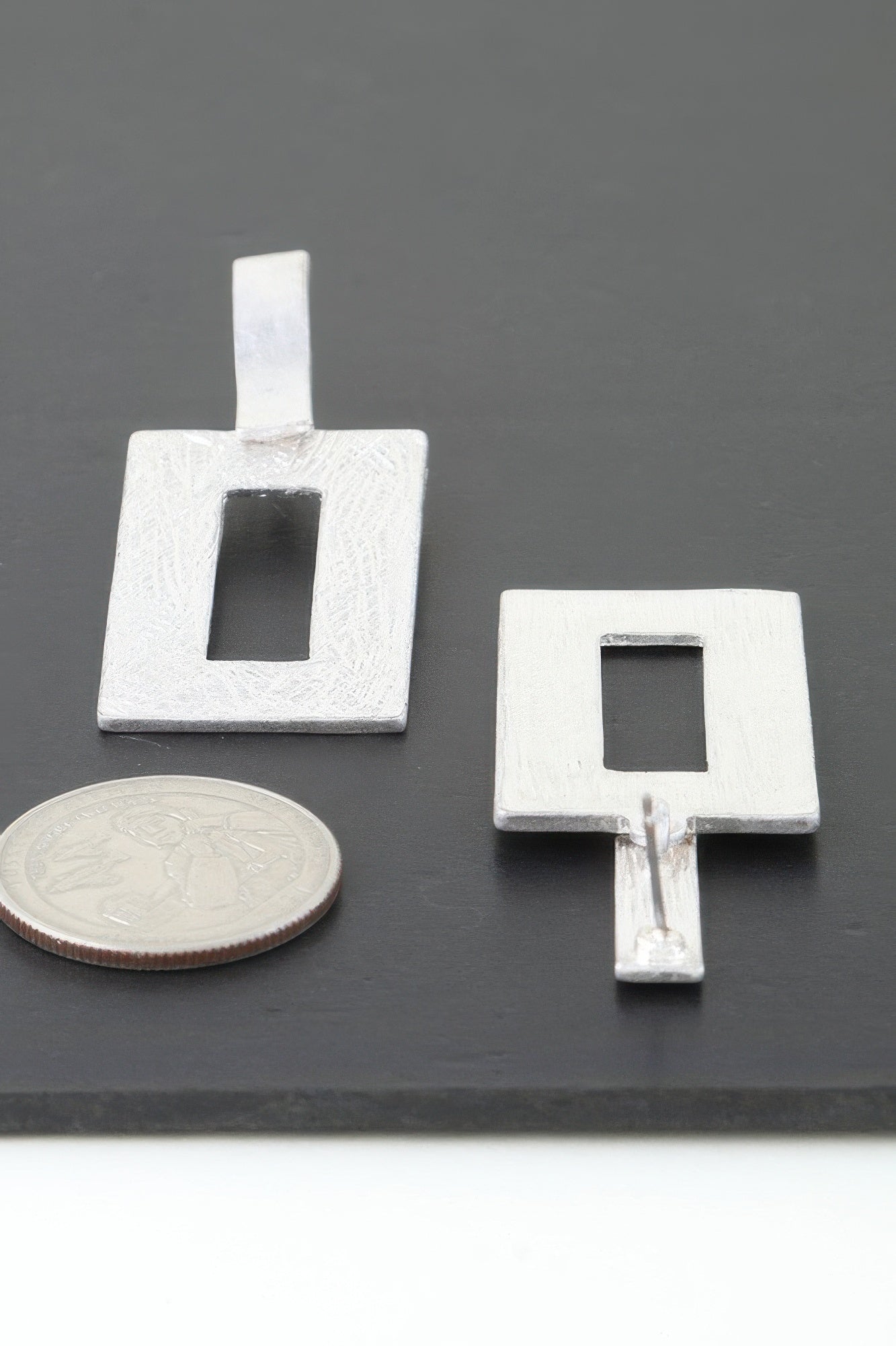 Modern Brushed Frame Earrings | Mixtshop LLC