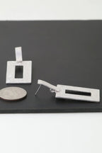 Modern Brushed Frame Earrings | Mixtshop LLC