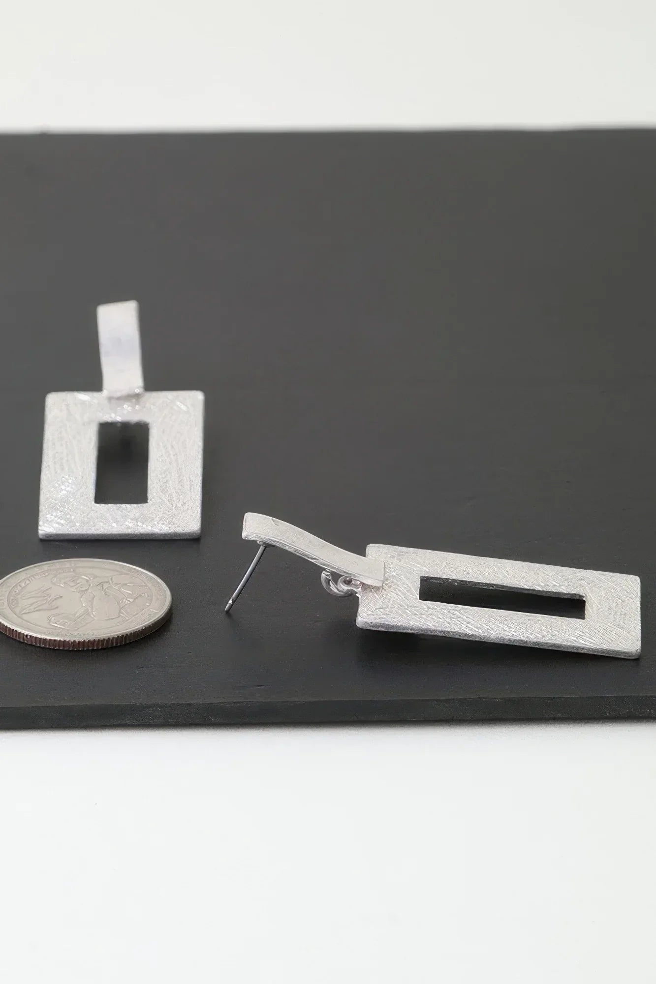 Modern Brushed Frame Earrings | Mixtshop LLC
