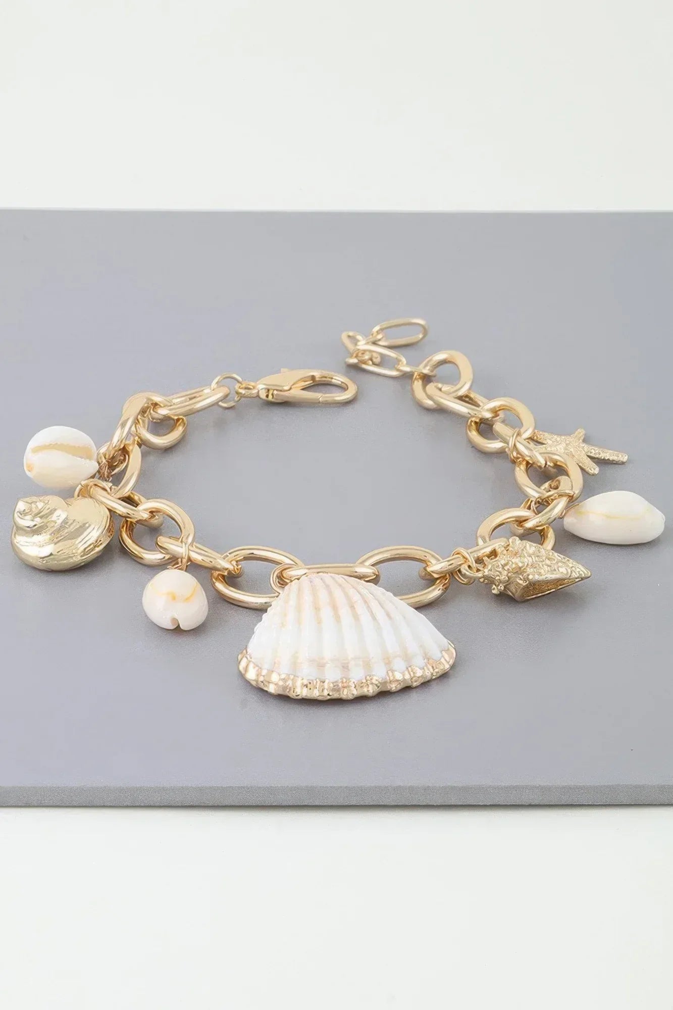 Multi Seashell Charm Chain Bracelet | Mixtshop LLC