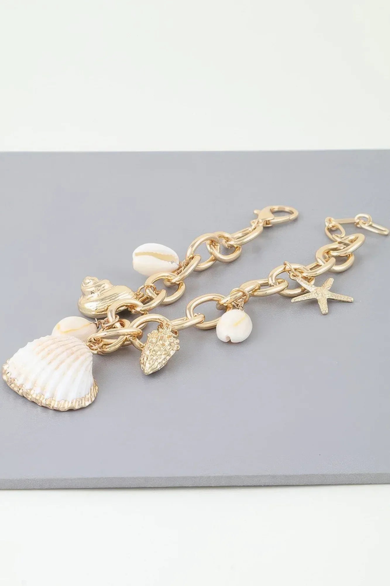 Multi Seashell Charm Chain Bracelet | Mixtshop LLC