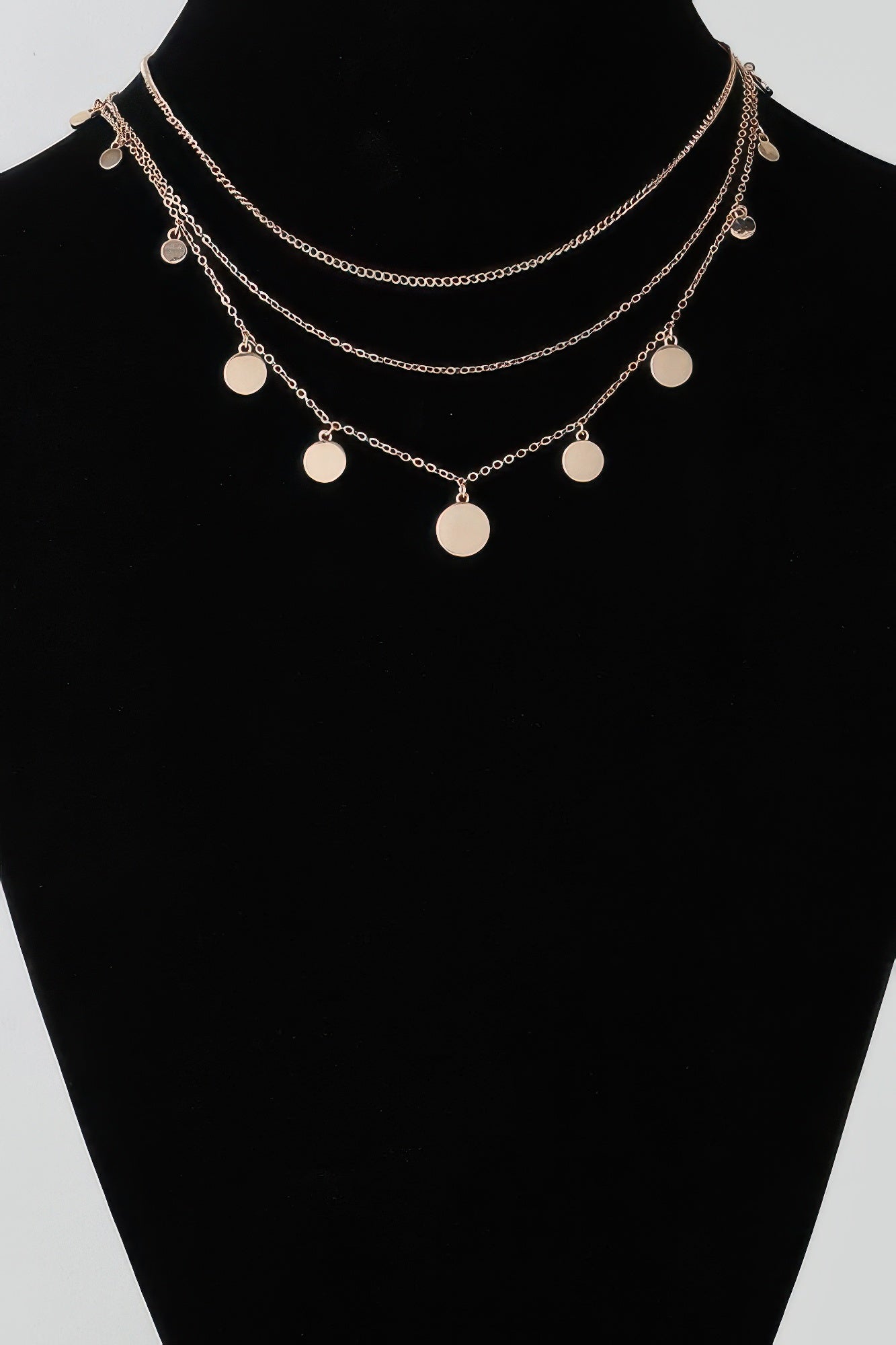 Triple Round Charm Chain Necklace | Mixtshop LLC Main image