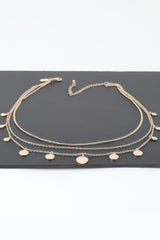 Triple Round Charm Chain Necklace | Mixtshop LLC