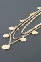 Triple Round Charm Chain Necklace | Mixtshop LLC