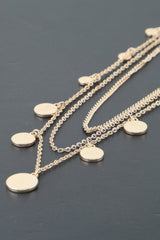 Triple Round Charm Chain Necklace | Mixtshop LLC