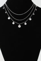 Triple Round Charm Chain Necklace | Mixtshop LLC