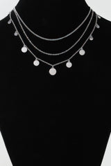 Triple Round Charm Chain Necklace | Mixtshop LLC