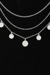 Triple Round Charm Chain Necklace | Mixtshop LLC