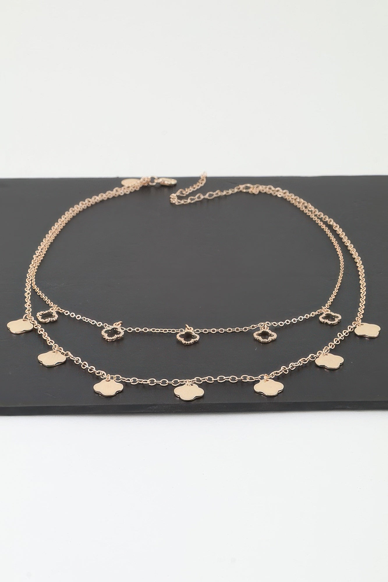 Double Clover Charm Chain Necklace | Mixtshop LLC