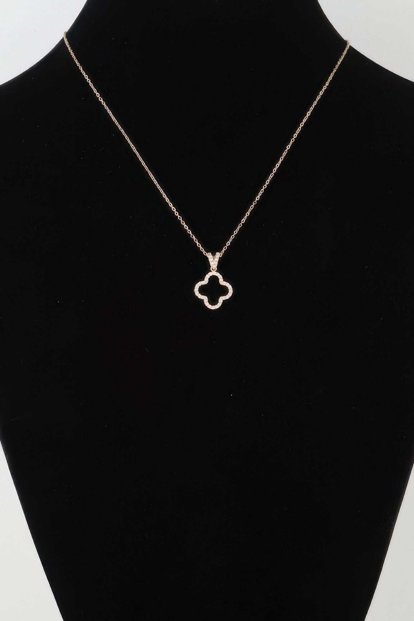 Modest Jeweled Clover Pendant Necklace | Mixtshop LLC