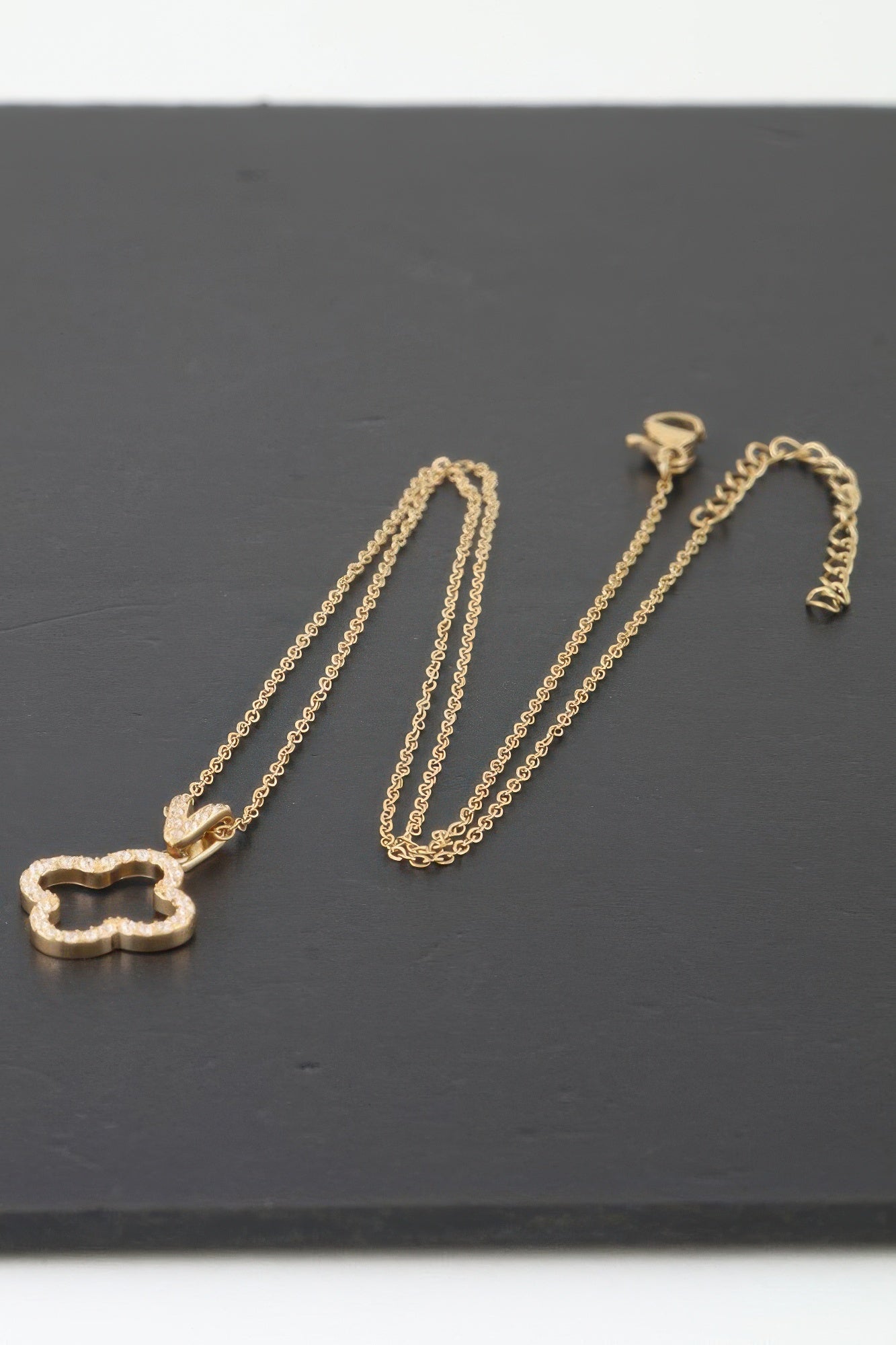 Modest Jeweled Clover Pendant Necklace | Mixtshop LLC