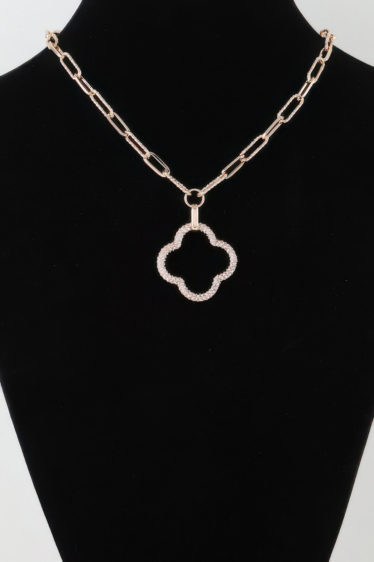Jeweled Open Clover Chain Necklace | Mixtshop LLC