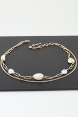 Double Pearl Chain Necklace | Mixtshop LLC