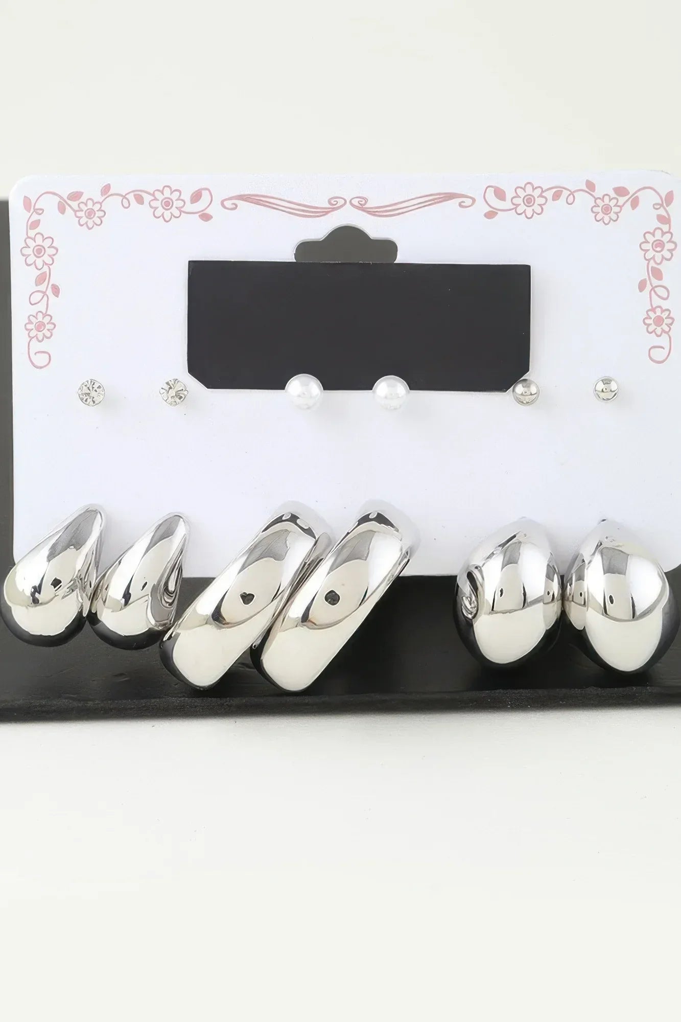 Multi Shiny Modern Hoop Earrings Set | Mixtshop LLC Main image