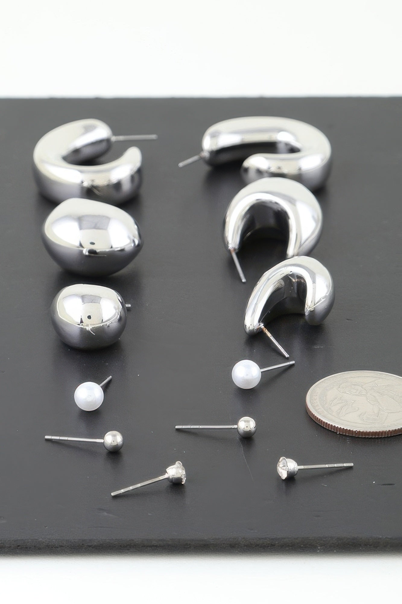 Multi Shiny Modern Hoop Earrings Set | Mixtshop LLC