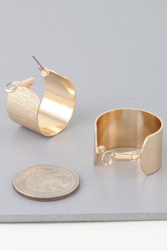 Wide Ribbed Hoop Earrings | Mixtshop LLC