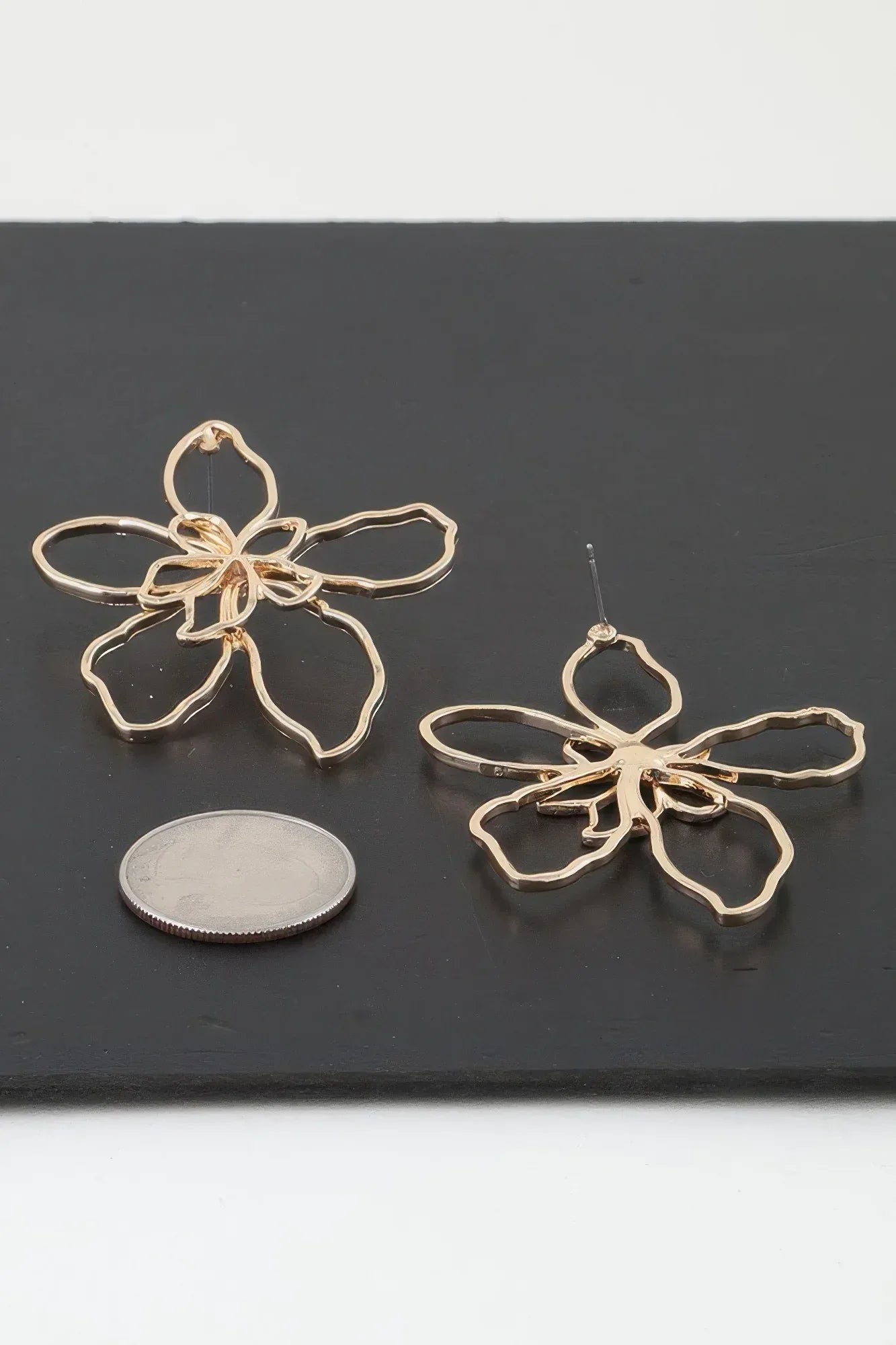 Delicate Abstract Flower Earrings Secondary image