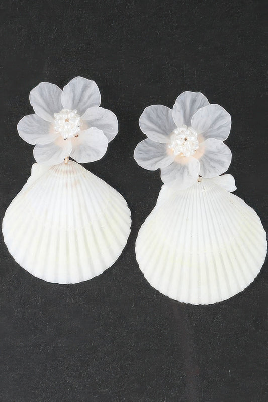 Flower Shell Drop Earrings | Mixtshop LLC