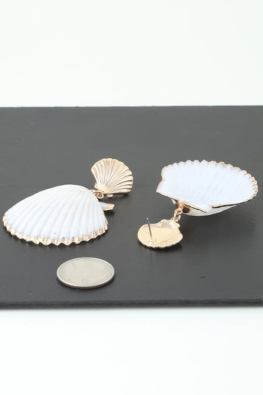 Double Clamshell Drop Earrings | Mixtshop LLC