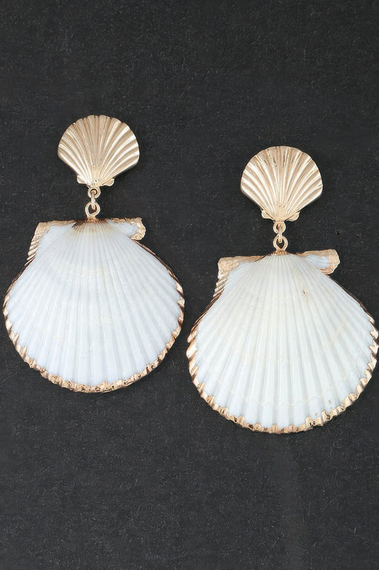 Double Clamshell Drop Earrings | Mixtshop LLC