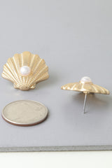 Pearled Clamshell Stud Earrings | Mixtshop LLC