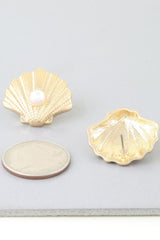 Pearled Clamshell Stud Earrings | Mixtshop LLC