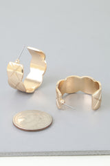 Diamond Quilt Cut Hoop Earrings | Mixtshop LLC