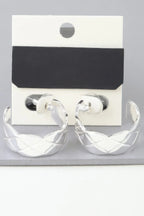 Diamond Quilt Cut Hoop Earrings | Mixtshop LLC