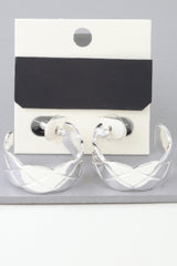 Diamond Quilt Cut Hoop Earrings | Mixtshop LLC