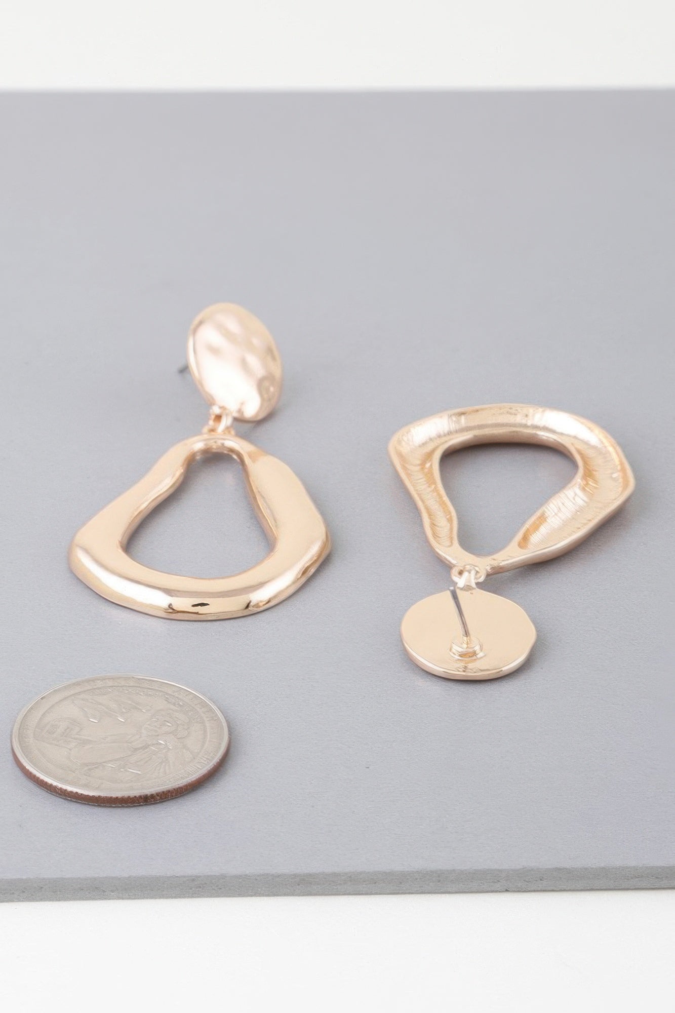 Abstract Shiny Teardrop Earrings Secondary image