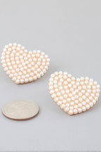 Pearled Heart Stud Earrings | Mixtshop LLC