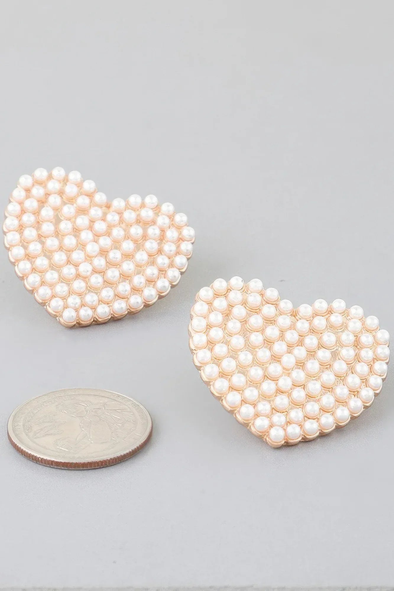 Pearled Heart Stud Earrings | Mixtshop LLC