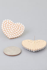 Pearled Heart Stud Earrings | Mixtshop LLC