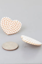 Pearled Heart Stud Earrings | Mixtshop LLC