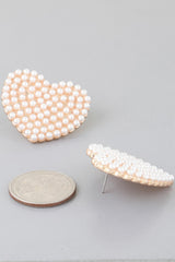 Pearled Heart Stud Earrings | Mixtshop LLC