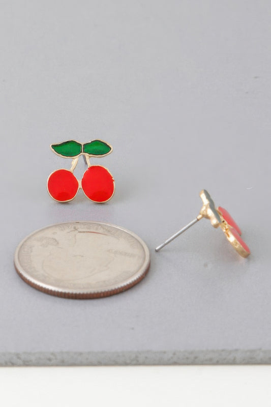 Cute Cherry Stud Earrings | Mixtshop LLC