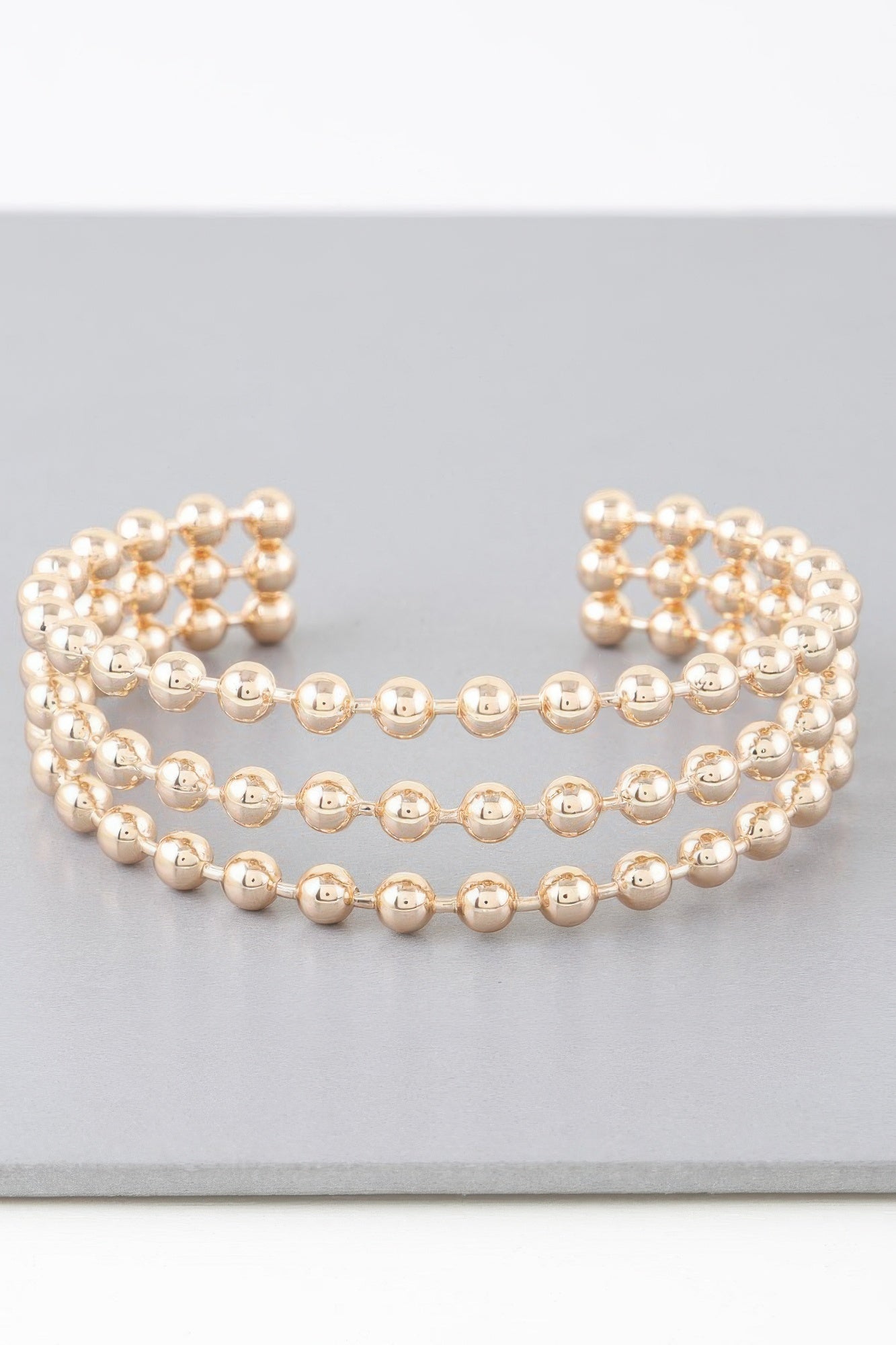 Wide Triple Beaded Cuff Bracelet | Mixtshop LLC