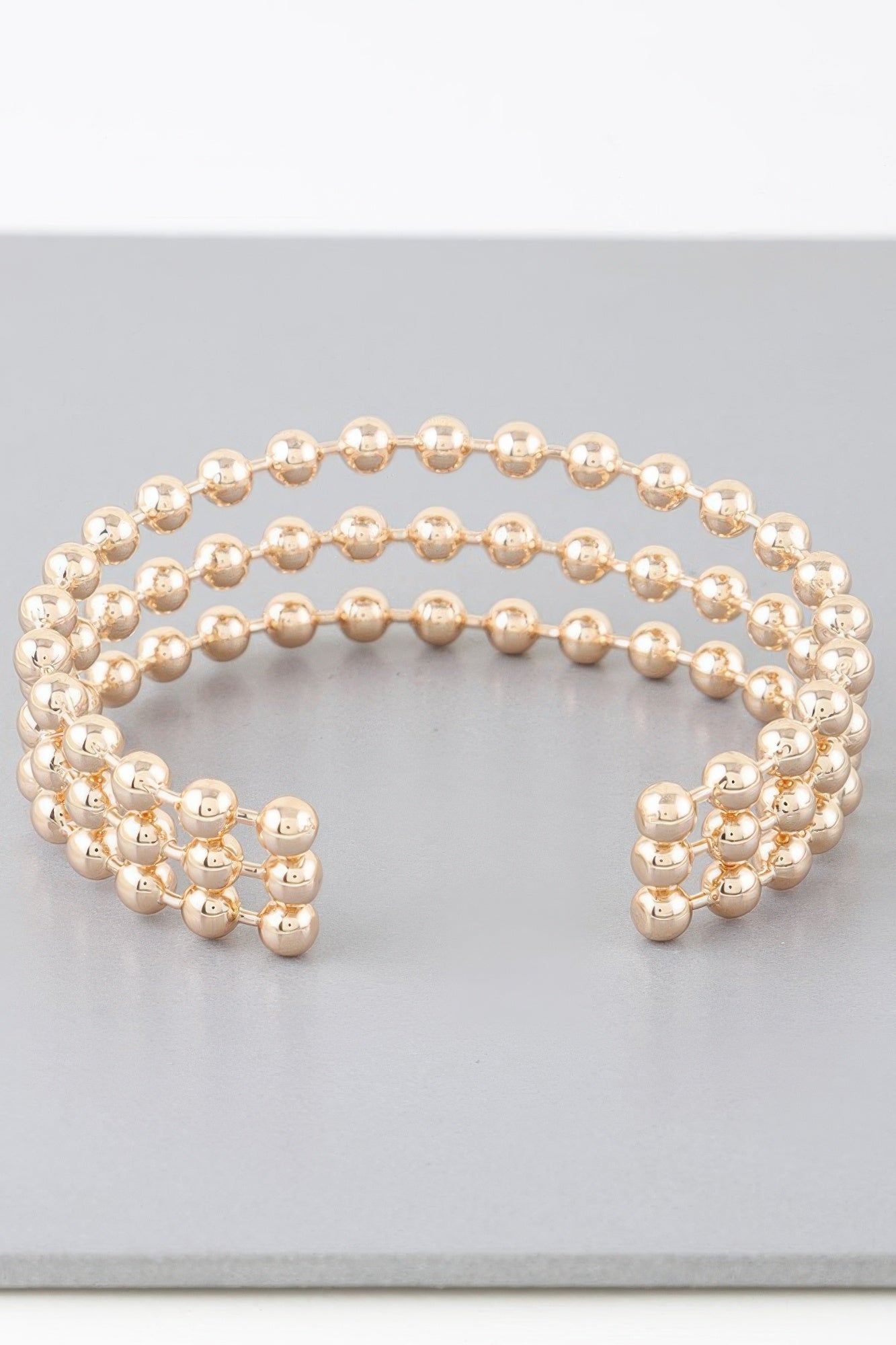 Wide Triple Beaded Cuff Bracelet | Mixtshop LLC