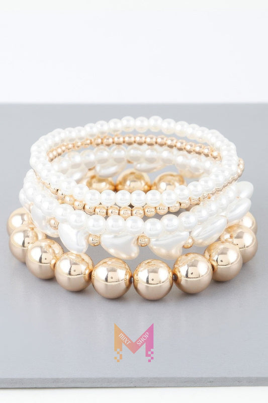 Multi Heart Stone Beaded Bracelet | Mixtshop LLC