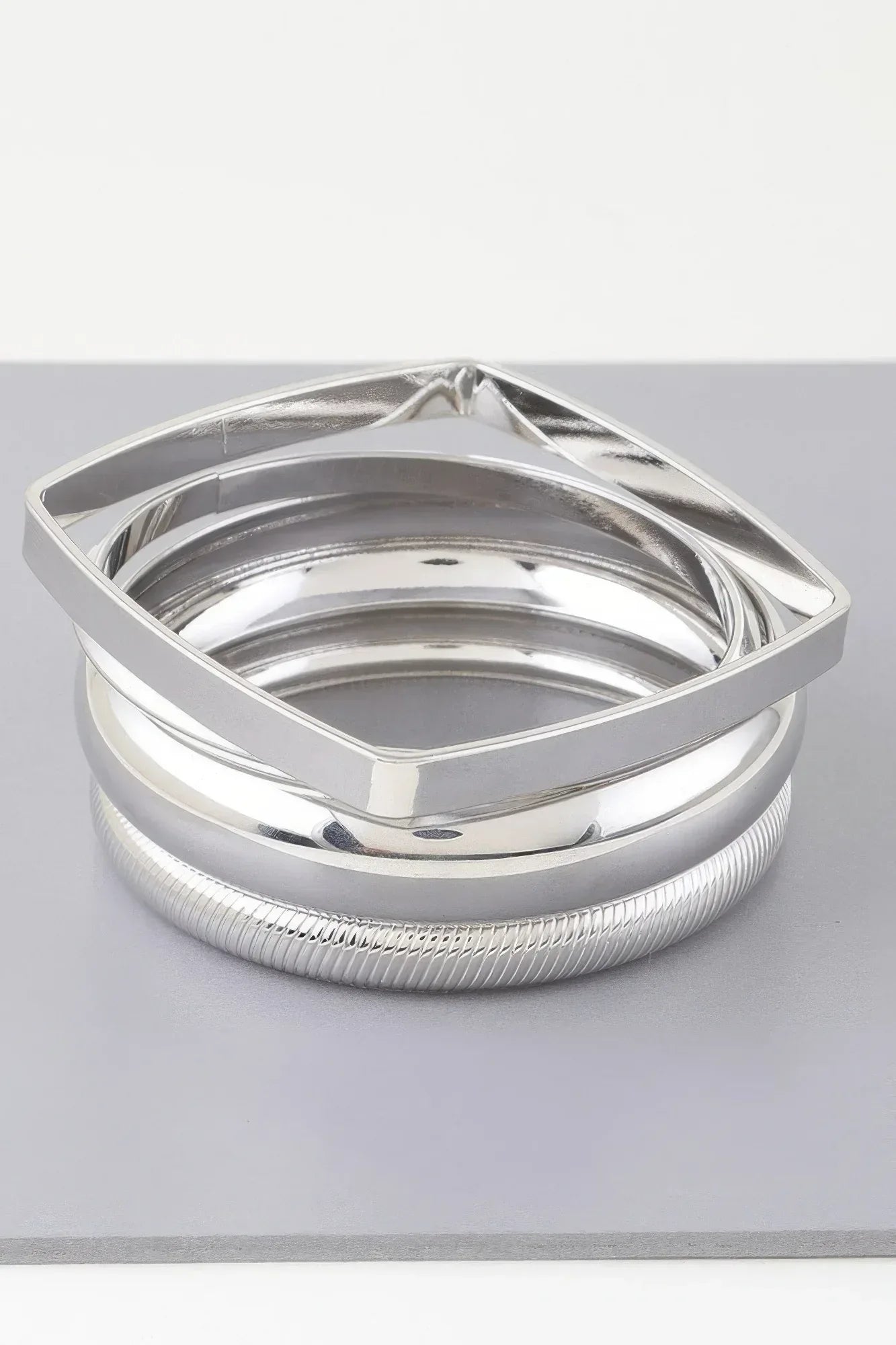 Multi Shiny Silver Layer Bracelet | Mixtshop LLC