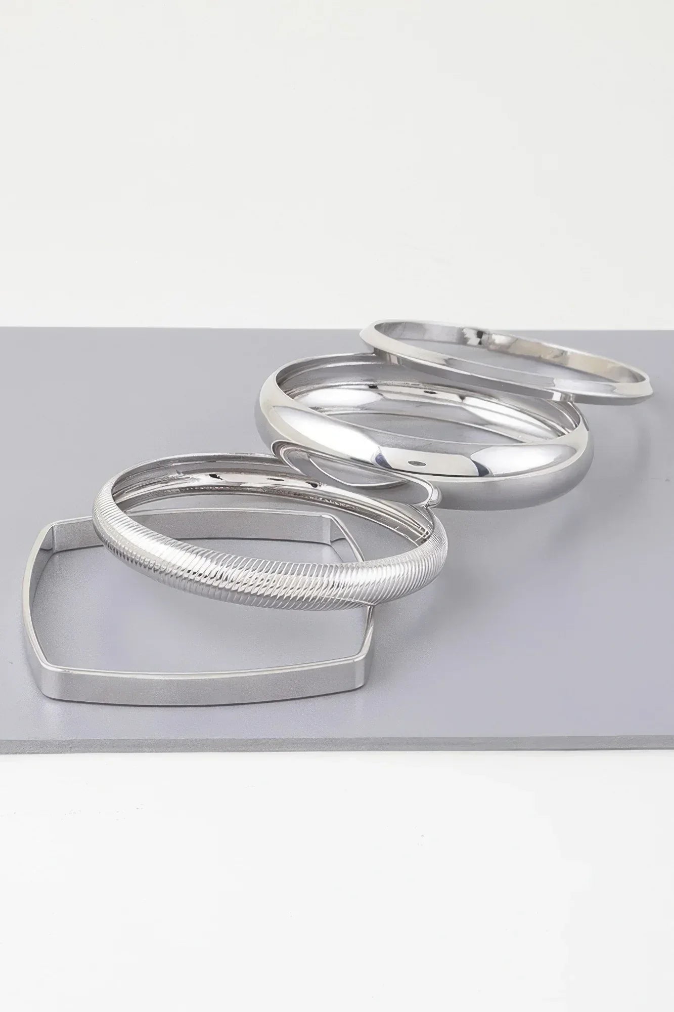 Multi Shiny Silver Layer Bracelet | Mixtshop LLC